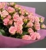 Розовые кустовые розы 11 шт 3