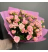 Розовые кустовые розы 11 шт 1