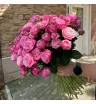 Букет кустовых пионовидных розовых роз 1