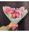 Сборный букет с пионовидной розой «Летний»