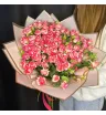 Моно букет из 21 кустовой розы «Улыбка»