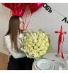 Моно букет из 51 белой розы 1