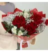 Сборный букет с французскими розами «Яркая классика» 1
